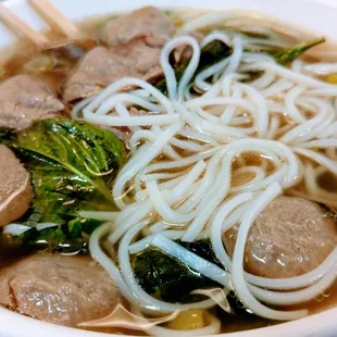 a bowl of noodle soup