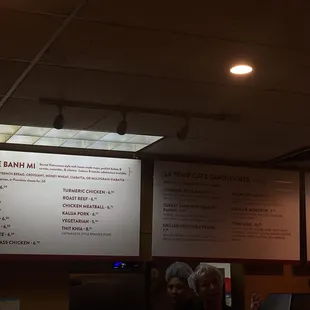 Menu of the banhmi