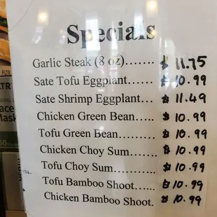 Specials today
