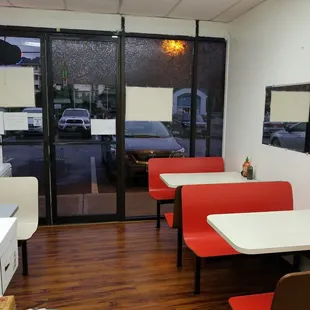 Limited seating but clean and comfortable.