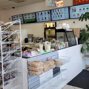 a display of baked goods