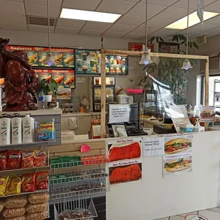 the interior of a bakery