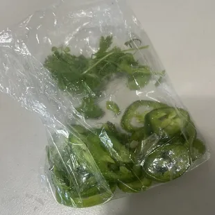 The vegetables that they gave for 4 baguettes