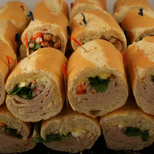 a stack of sandwiches on a plate