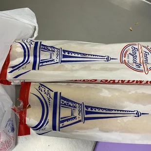 two bags of french bread