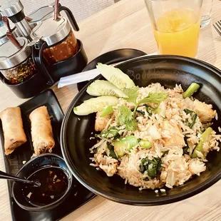 A1 Egg Rolls FR1 Traditional Fried Rice with tofu