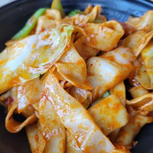 Hand pulled noodles stir fried