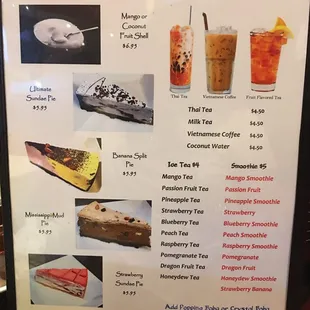 The menu