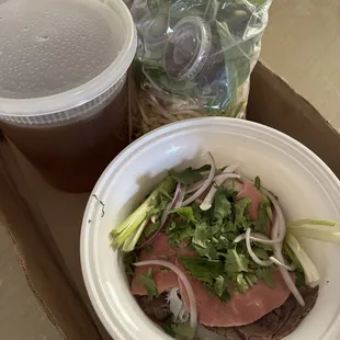 Pho Dac Biet to go. Super convenient for takeout. Staff is friendly!