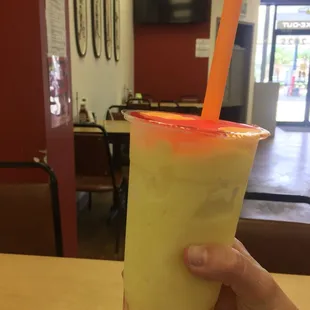 Mango Bubble Tea with Rainbow jellies