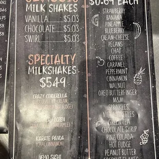 a menu for a restaurant
