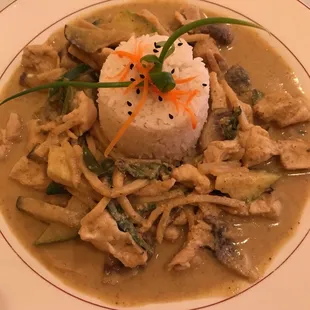Green curry with chicken
