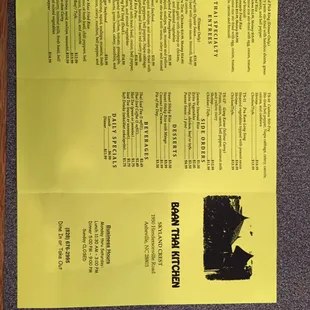 menu