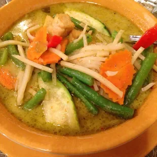 Green curry with tofu