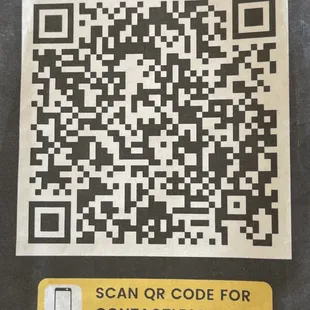 Scan QR Code for Menu.