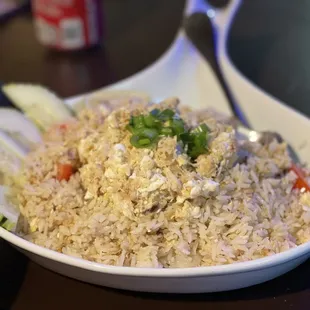a bowl of rice and vegetables