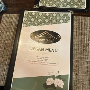 Vegan Menu