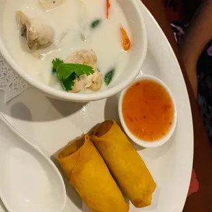 Spring Rolls &amp; Tom Kha soup