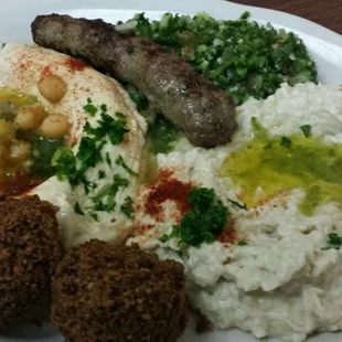 Great Veggie combo with a Kefta kabob!