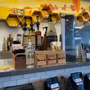 Inside coffee place.