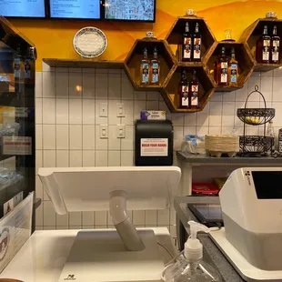 The counter to order.