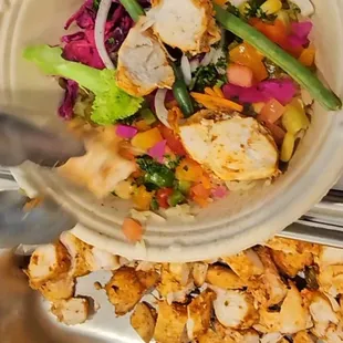 Preparing Chicken Bowl