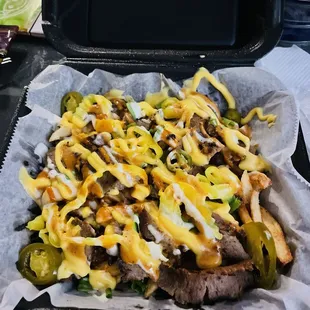 Loaded fries with lamb