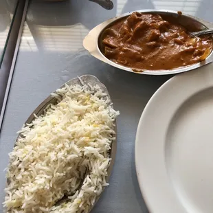 Special chicken tikka and rice.   Good lunch size portions.