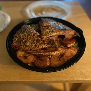 a plate of food on a table