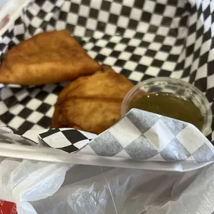 a basket of food on a table