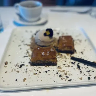 a dessert on a plate