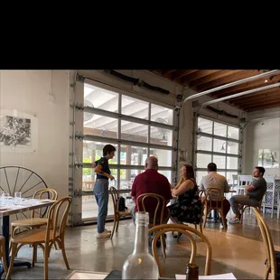 Overlooking outside seating