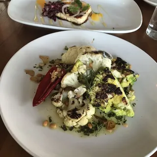 Charred Cauliflower and Romanesco Plate