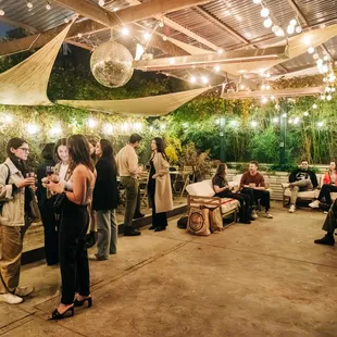 Drink, Dance, Dine! under the disco at BABA's heated backyard - Natural Wines, Late-Night Dining, Weekend Brunch, &amp; Happy Hour EVERYDAY :)