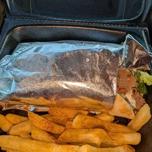 Gyro and fries