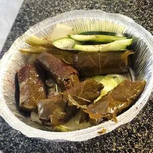 Stuffed grape leave.
