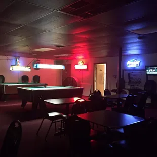 a pool table and billiards