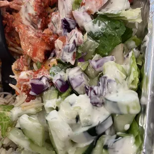 Salad was fresh and clean.