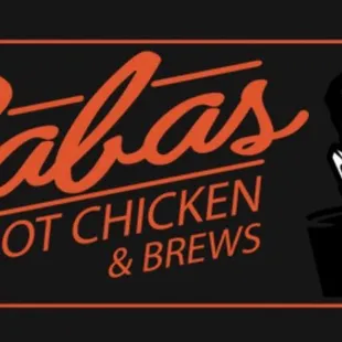 the logo for babas hot chicken and brews