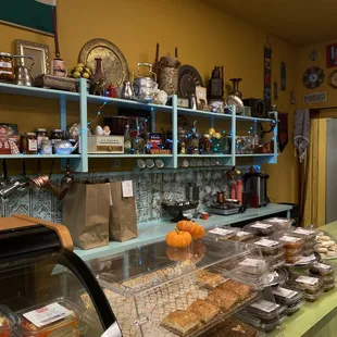 a display of baked goods