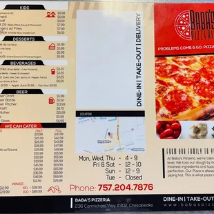 Menu (April 2022)