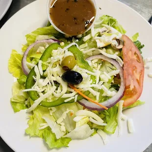 Salad that comes with Eggplant Parmigiana
