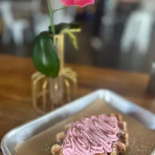 Lavender lemon croffle