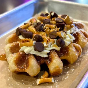 Salted caramel delight croffle