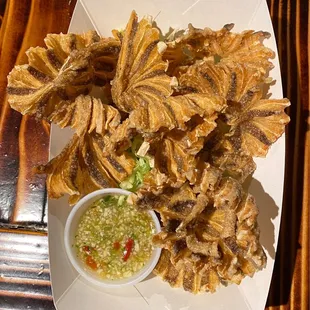 a plate of fried food