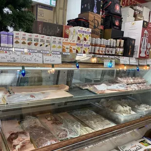 a variety of meats and pastries