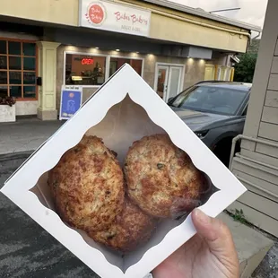 Bacon, chives, onion scones