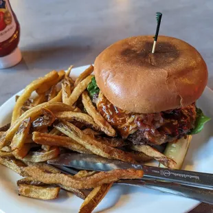 Burger and fries