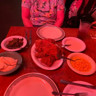 Let the feast begin! Chicken dinner time.