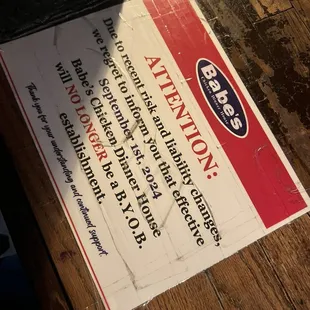 menu